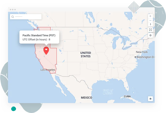 Timezone map illustration